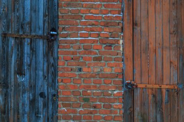 Kış sokakta eski ahşap arka plan