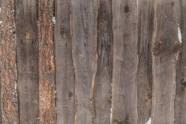 Velho fundo de madeira na rua no inverno — Fotografia de Stock
