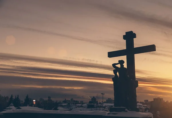 Rusya Nın Yekaterinburg Dini Anıt Gökyüzü — Stok fotoğraf