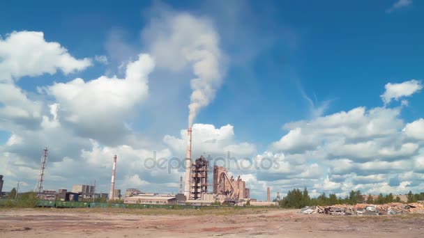 Chimney Old Factory Environmental Pollution — Stock Video