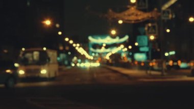 kentsel trafik geceleri. arka plan bulanıklık