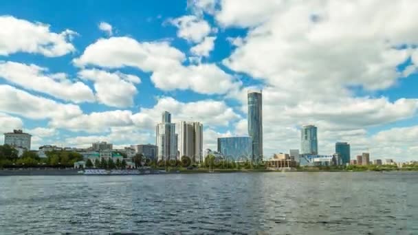 Horisontella Panorama Över Staden Timelapse — Stockvideo