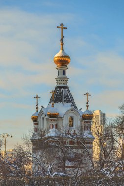 Bir kış şehrin ortasında eski Şapeli