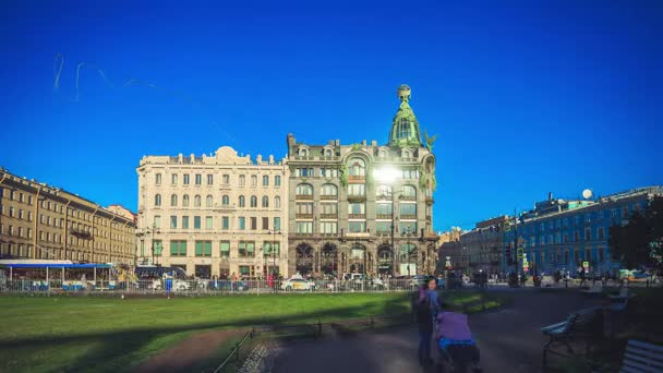 Petersburg Rusia Noviembre 2017 Libros Construcción Casas Nevsky Prospekt Cantante — Vídeos de Stock