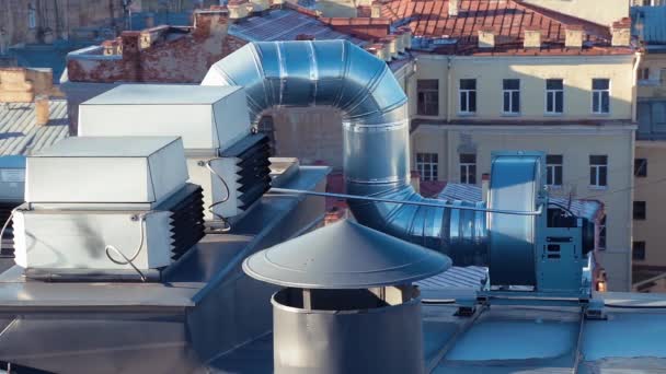 Střešní Ventilační Systém Zblízka — Stock video