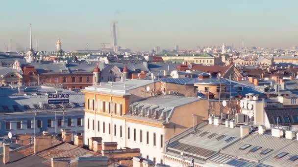 Panorama Petersburg Çatılarda — Stok video