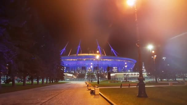 Petersburg Arena Por Noche — Vídeos de Stock