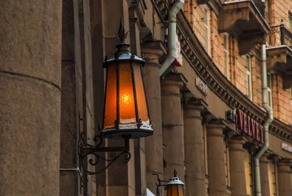 antique lantern on the facade