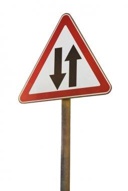 iki yol trafik yol işaretleri