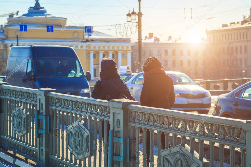 People on the streets of St. Petersburg