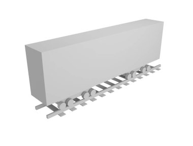 wagon 3D simgesi. İzometrik çizimde