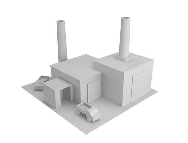 3D ikony továrny. Izometrické ilustrace — Stock fotografie