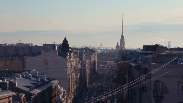 Petersburg Daki Peter Paul Kalesinin Panoraması — Stok video