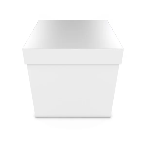 Coffret cadeau blanc vierge - rendu 3D d'une boîte blanche avec couvercle isolé sur blanc — Photo