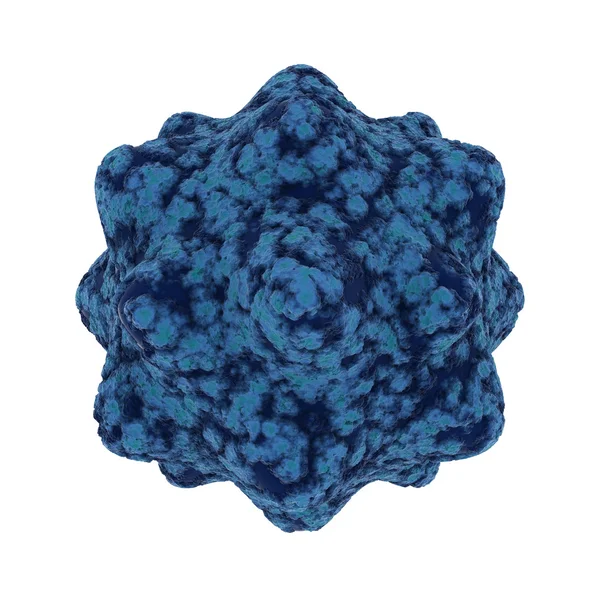 Esporo de vírus azul frio isolado em fundo preto - Ilustração 3D — Fotografia de Stock