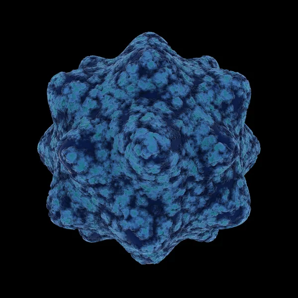 Stock image Cold Blue Virus Spore Isolated on Black Background - 3D Illustration