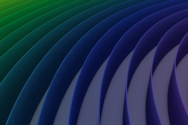 Soyut renkli mavi yeşil Degrade çizgiler arka plan 3d çizim