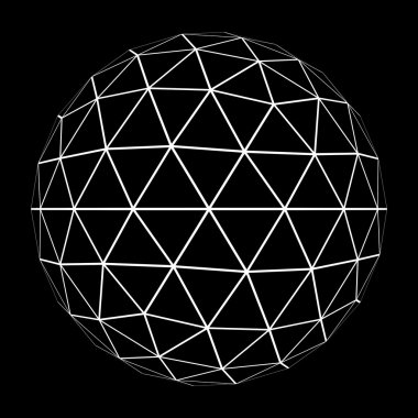 3D küçüğüdür Mesh beyaz kenar ile 3d illüstrasyon hatları