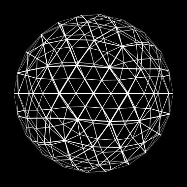 3D küçüğüdür Mesh beyaz kenar ile 3d illüstrasyon hatları