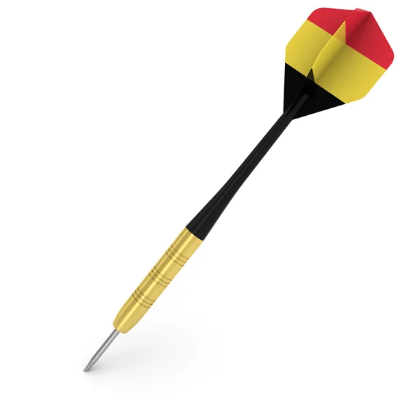 Dart with Belgian Flag Flight Isolated on White 3D Illustration — Stock Photo, Image