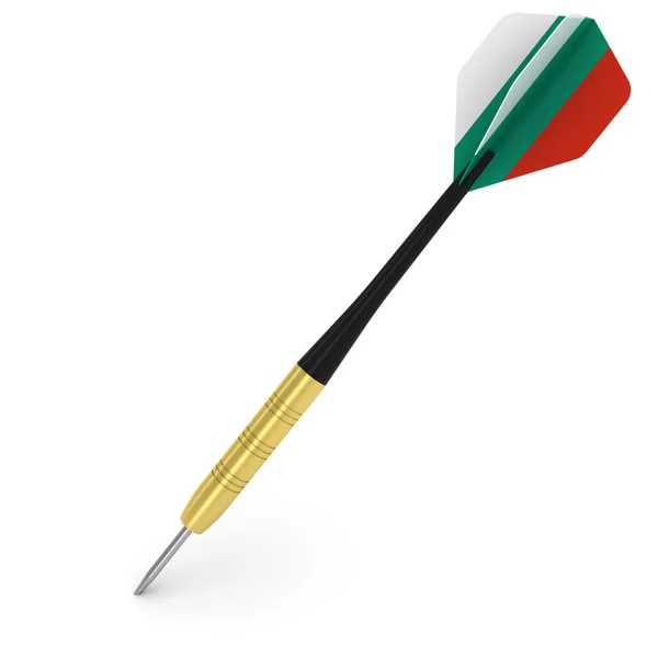 Dart z flaga bułgarska lot na białym tle ilustracja 3d — Zdjęcie stockowe