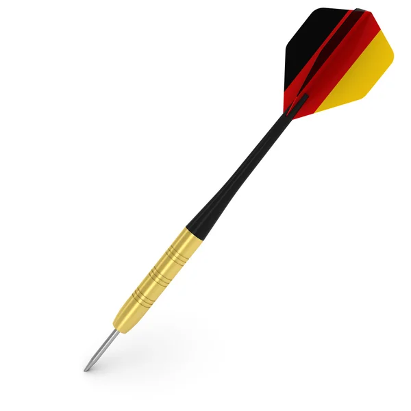 Dart with German Flag Flight Isolated on White 3D Illustration — Stok Foto