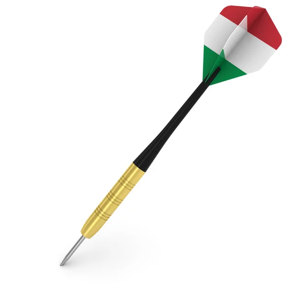 Dart with Italian Flag Flight Isolated on White 3D Illustration — Stock Photo, Image