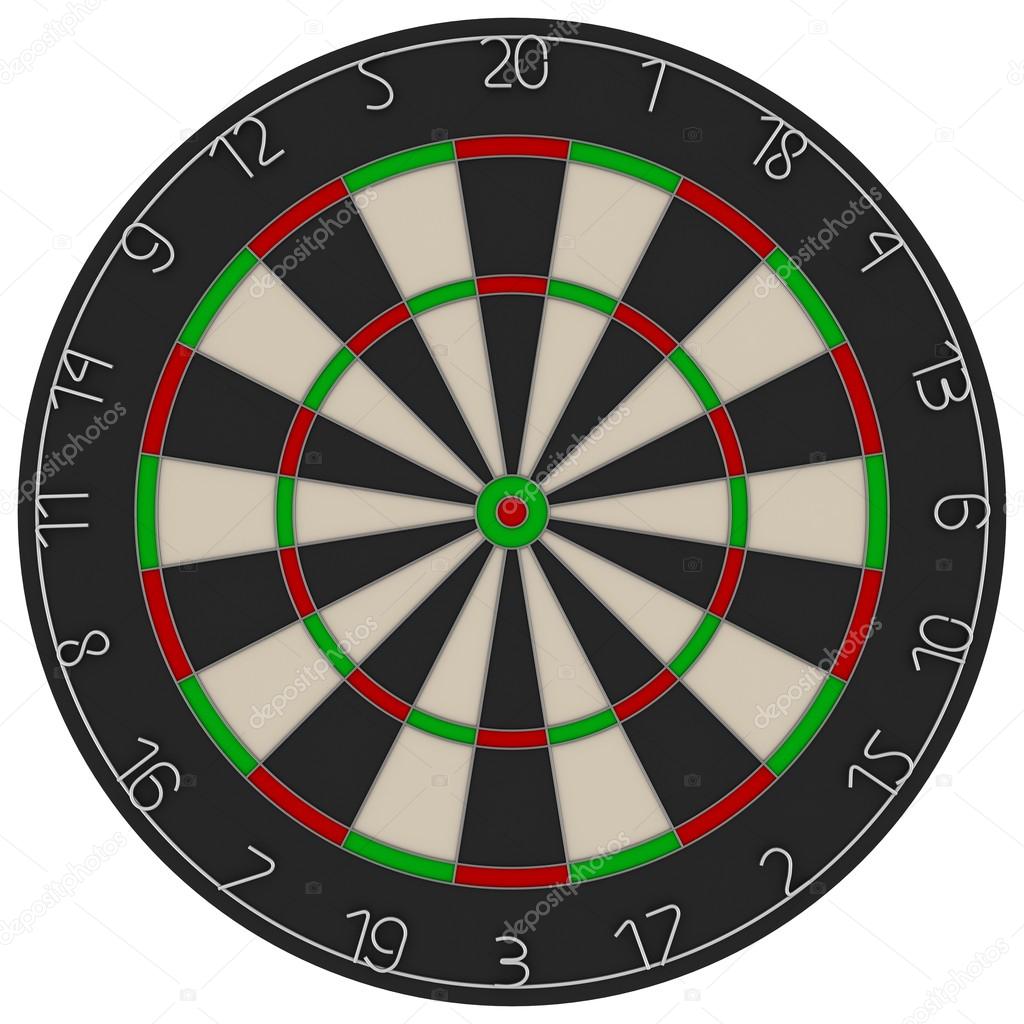 Dart Board 3D Illustration Isolated on White Background