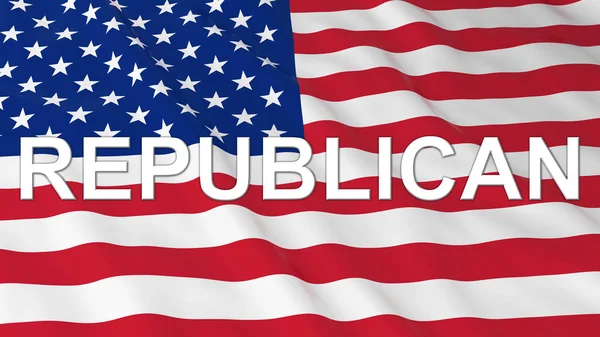 US Elections - American Flag with White Republican Text 3D Illustration — Stock Photo, Image