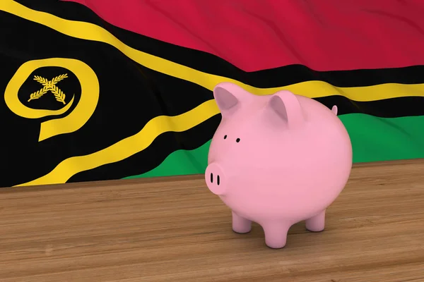 Вануату Фінанси концепції - скарбничку перед парламентські прапор 3d ілюстрація — стокове фото