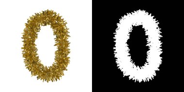 -3d resimde kırpma için sıfır Noel Tinsel Alfa maskesi kanal sayısı