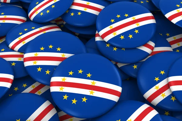 Фон значков Кабо-Верде - Куча кнопок флага Кабо-Верде 3D иллюстрация — стоковое фото