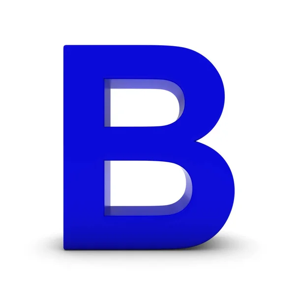 Letra Azul B Aislada en Blanco con Sombras Ilustración 3D —  Fotos de Stock