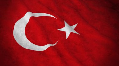 Grunge Türkiye - kirli Türk bayrağı bayrak 3d çizim