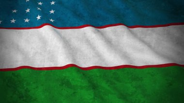 Grunge Flag of Uzbekistan - Dirty Uzbekistani Flag 3D Illustration