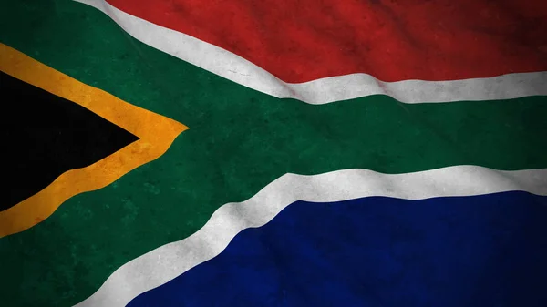 Grunge flagga Sydafrika - Dirty South African flagga 3d Illustration — Stockfoto