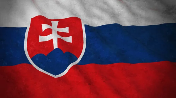 Гранж прапор Словаччини - брудні словацьких прапор 3d ілюстрація — стокове фото