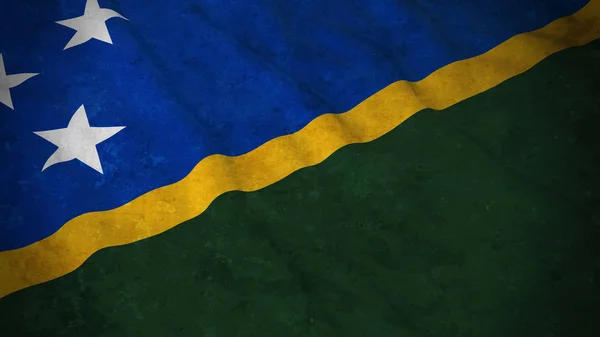 Grunge Bandeira das Ilhas Salomão - Dirty Solomon Island Bandeira 3D Ilustração — Fotografia de Stock