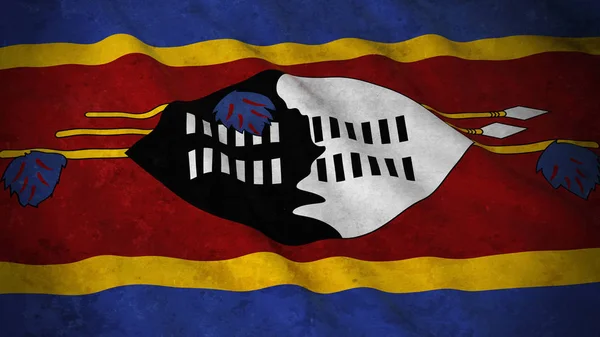 Bandeira Grunge da Suazilândia - Bandeira Suazi Suja Ilustração 3D — Fotografia de Stock