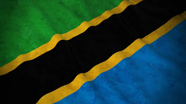 Bandeira Grunge da Tanzânia - Dirty Tanzanian Flag 3D Illustration — Fotografia de Stock