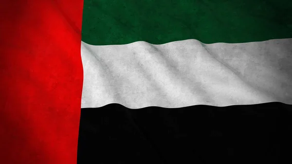 Grunge Bandeira dos Emirados Árabes Unidos - Dirty Emirati Bandeira 3D Ilustração — Fotografia de Stock
