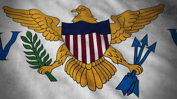 Bandera Grunge de las Islas Vírgenes - Dirty US Virgin Island Flag 3D Illustration —  Fotos de Stock