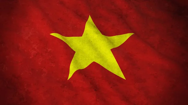 Grunge Flag of Vietnam - Dirty Vietnamese Flag 3D Illustration — Stock Photo, Image
