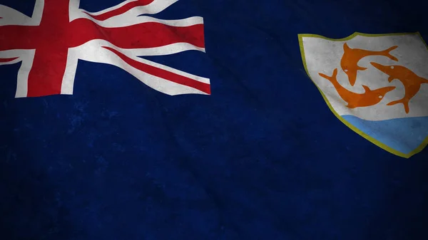 Anguilla - piszkos Anguillai grunge zászlaja lobogó 3D-s illusztráció — Stock Fotó