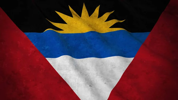 Bandiera Grunge di Antigua e Barbuda - Dirty Antiguan o Barbudan Flag Illustrazione 3D — Foto Stock