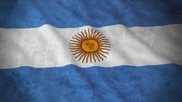 Grunge zászlaja Argentína - piszkos argentin lobogó 3D-s illusztráció — Stock Fotó