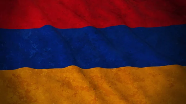 Bandera Grunge de Armenia - Dirty Armenian Flag 3D Illustration — Foto de Stock