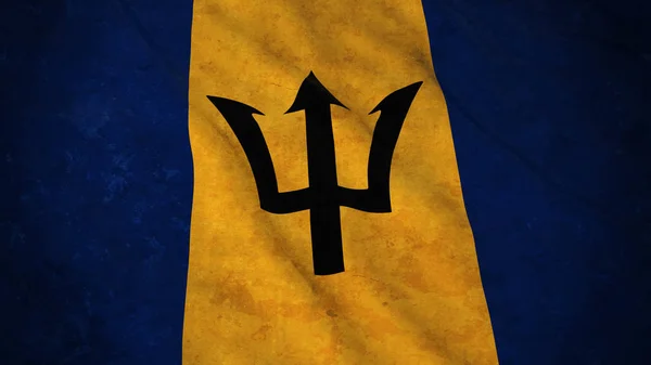 Bandeira Grunge de Barbados - Bandeira Barbadiana Suja Ilustração 3D — Fotografia de Stock