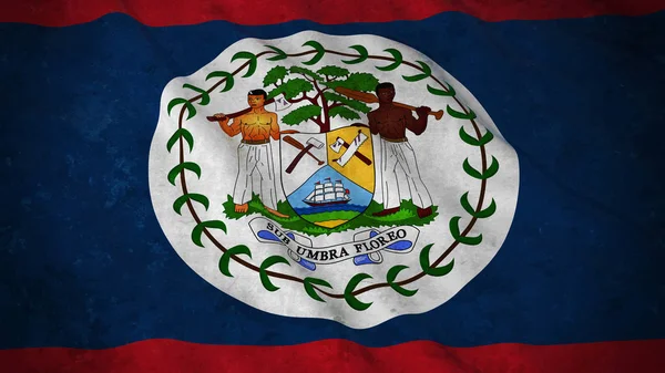 Bandera Grunge de Belice - Dirty Belizean Flag 3D Illustration — Foto de Stock