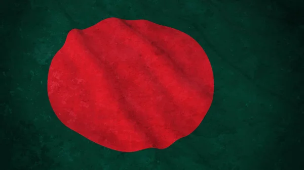 Grunge Flag of Bangladesh - Illustrazione 3D della bandiera del Bangladesh sporco — Foto Stock